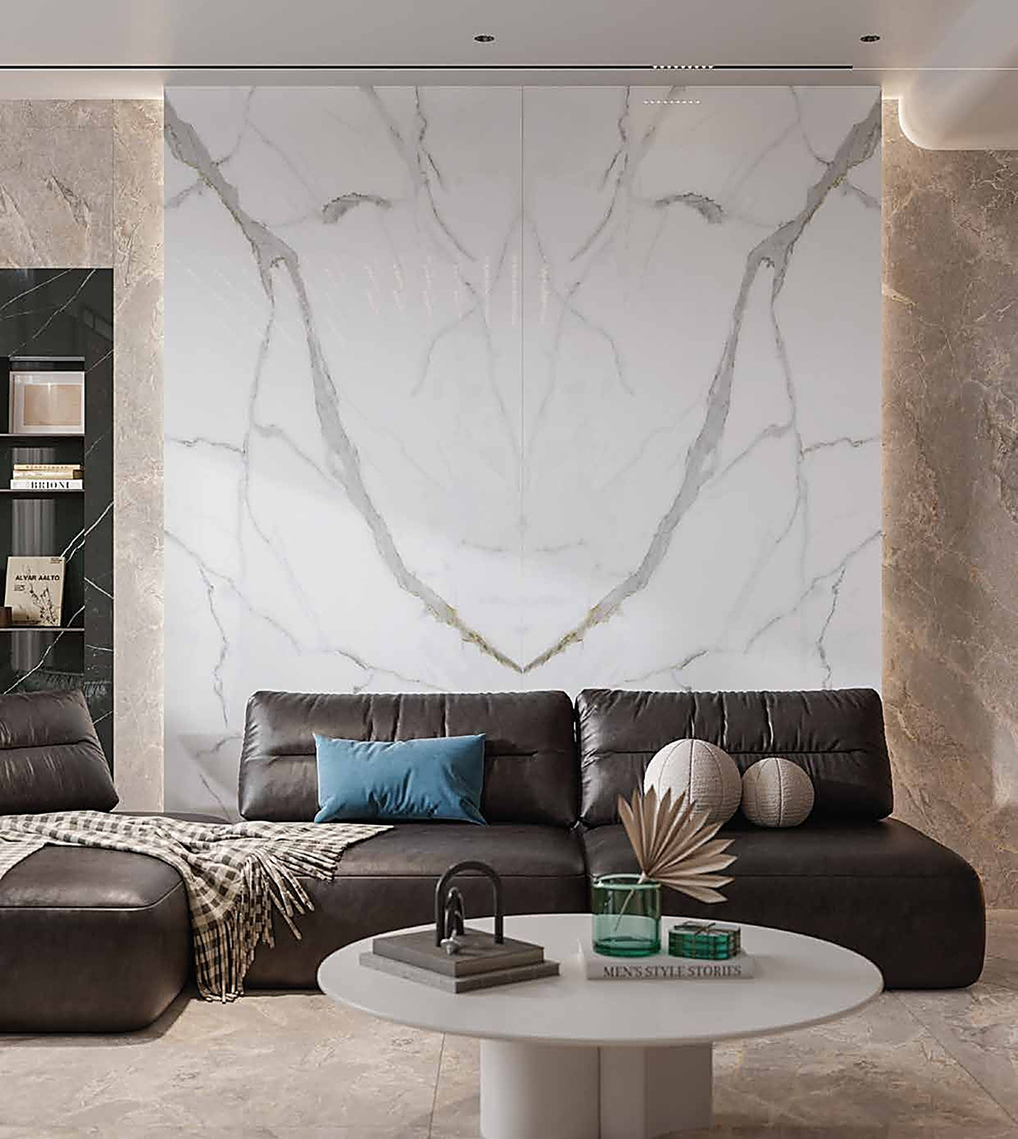 Calacatta Unique XXL slab toegepast in een interieur