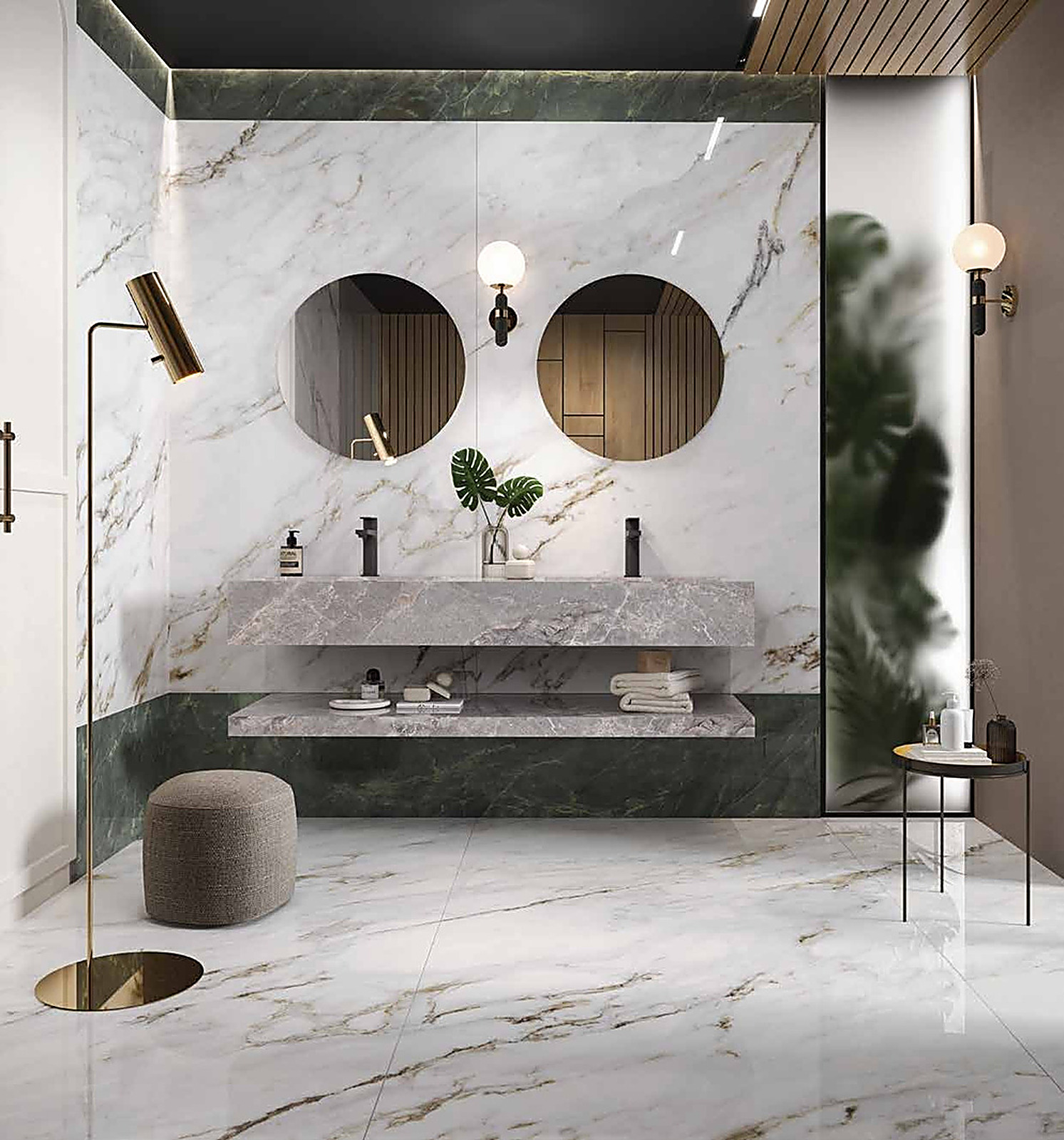 Florence XXL slab toegepast in een interieur