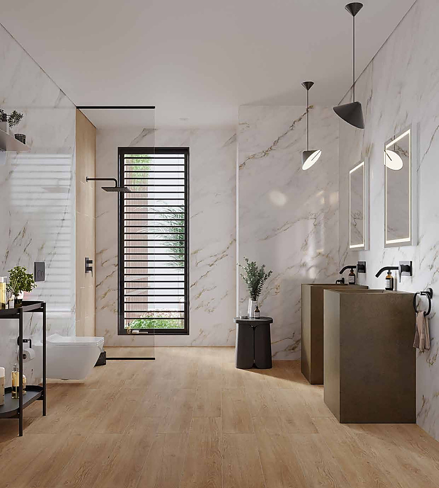 Florence XXL slab toegepast in een interieur