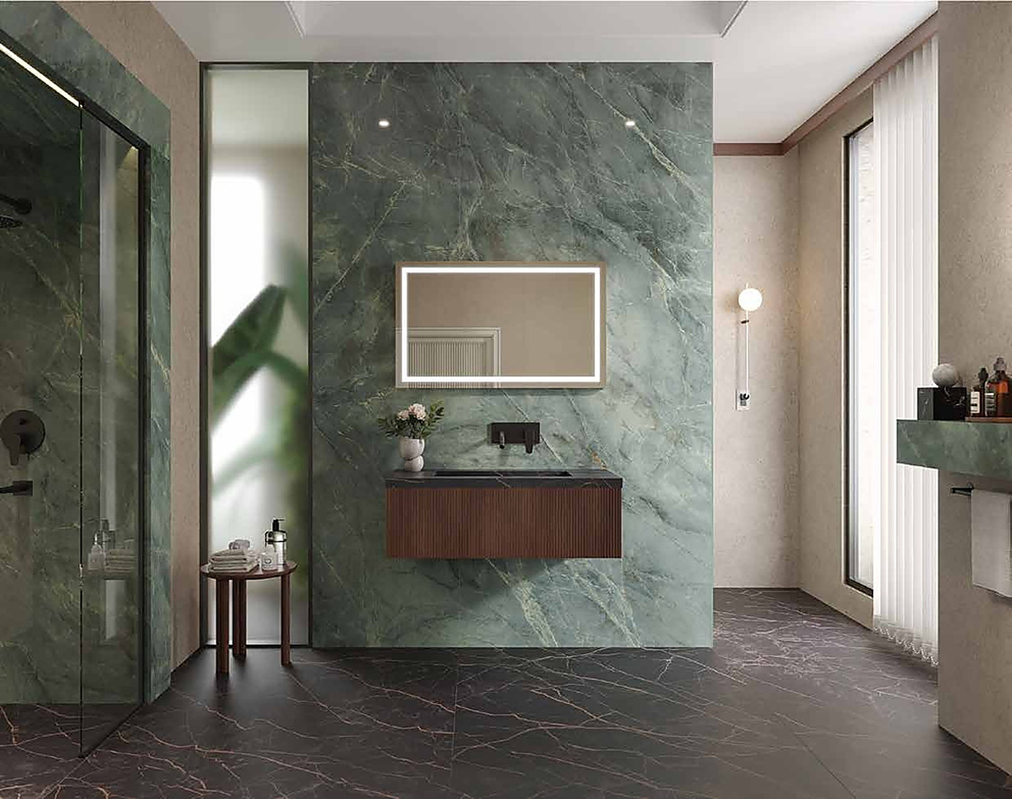 Quarzite J'adore XXL slab toegepast in een interieur