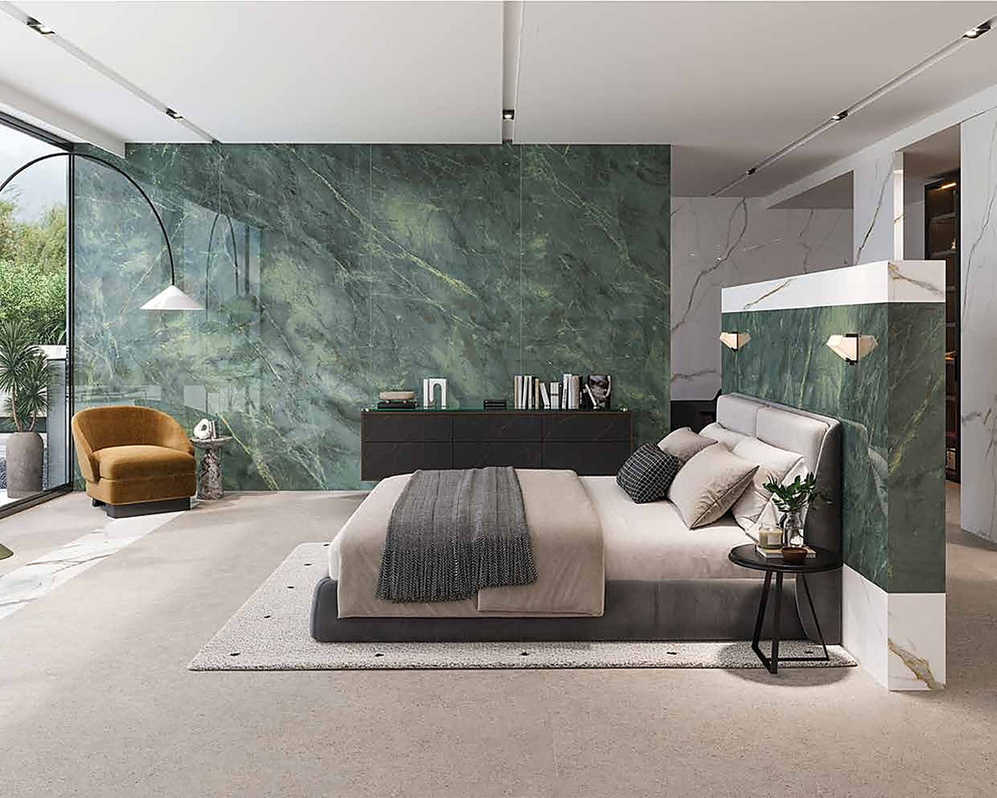 Quarzite J'adore XXL slab toegepast in een interieur
