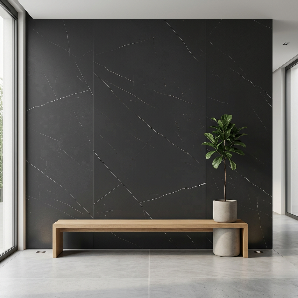 Port Laurent XXL slab toegepast als wandafwerking in een interieur
